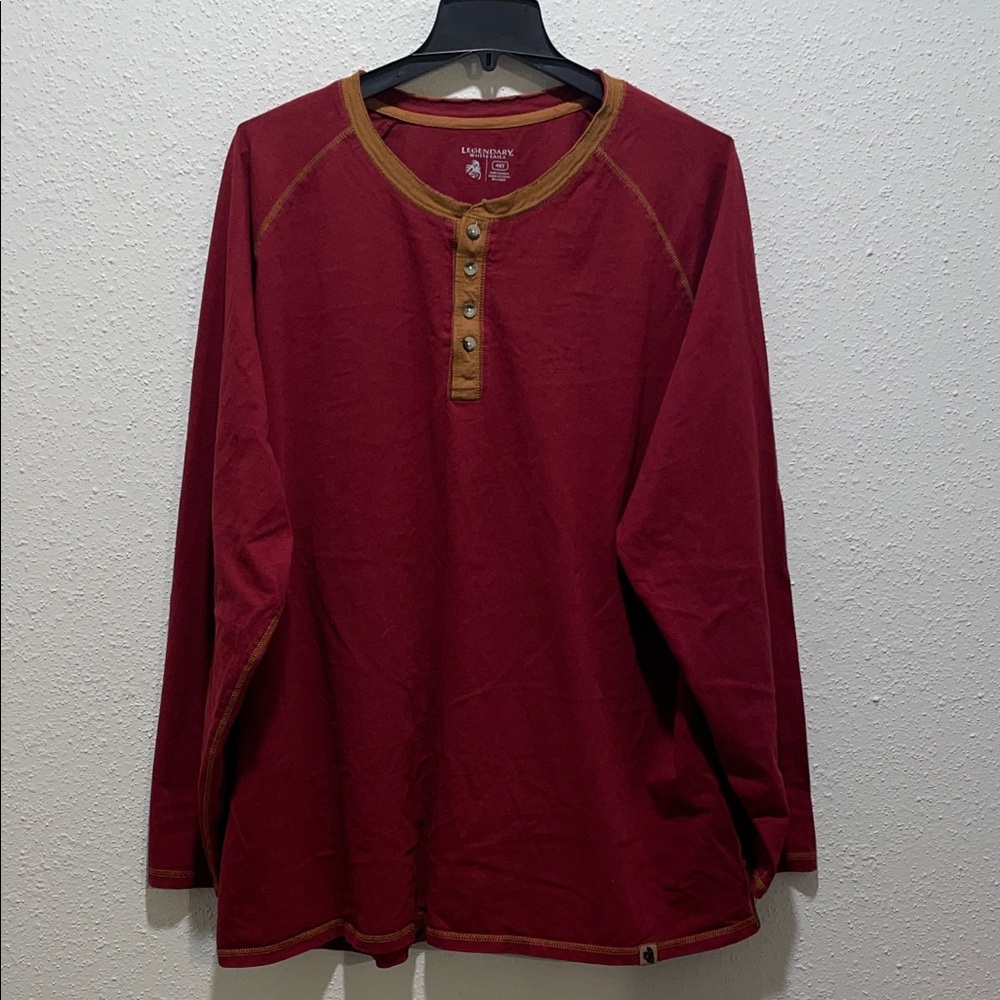 Legendary Whitetails Men's Red Long Sleeve Henley